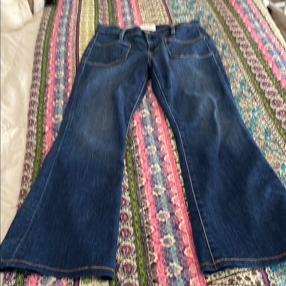 frame Denim - Frame Denim Blue Flare Wide Leg Jeans